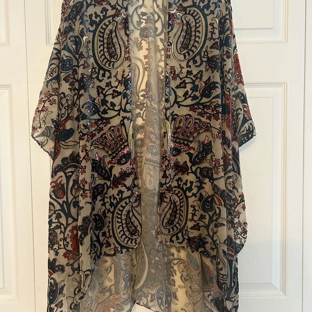 Urban Outfitters Paisley Patterned Velvet Kimono